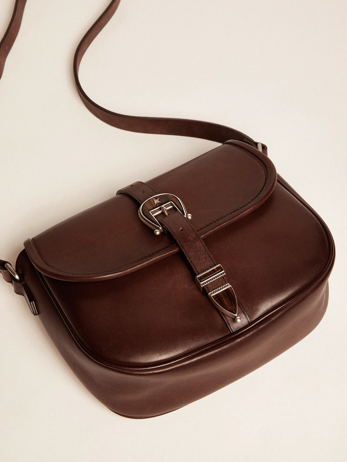 Borsa Rodeo Bag medium in pelle cuoio scuro