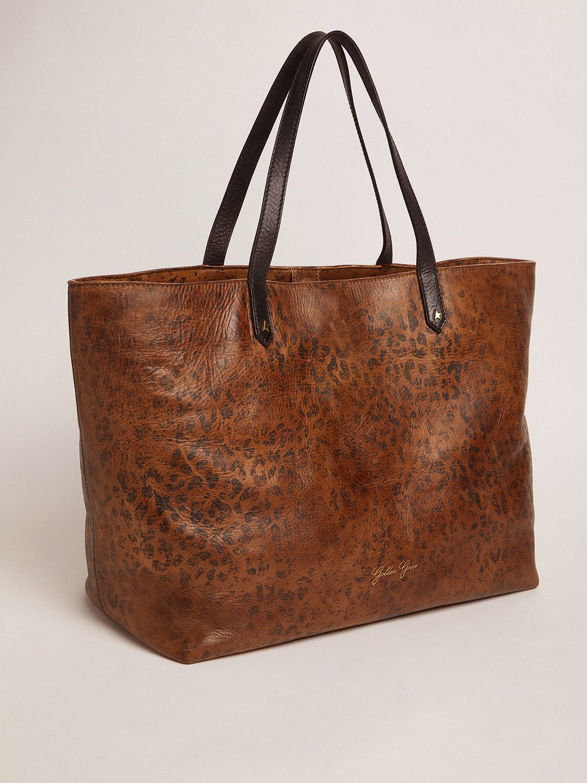 Borsa Pasadena Bag con stampa leopardata e manici neri a contrasto