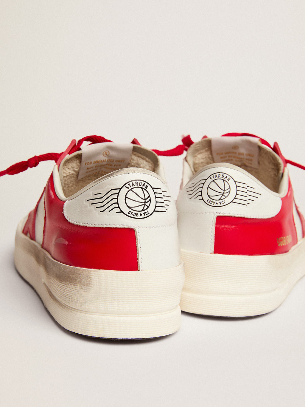 Sneaker Stardan donna in pelle bianca e rossa