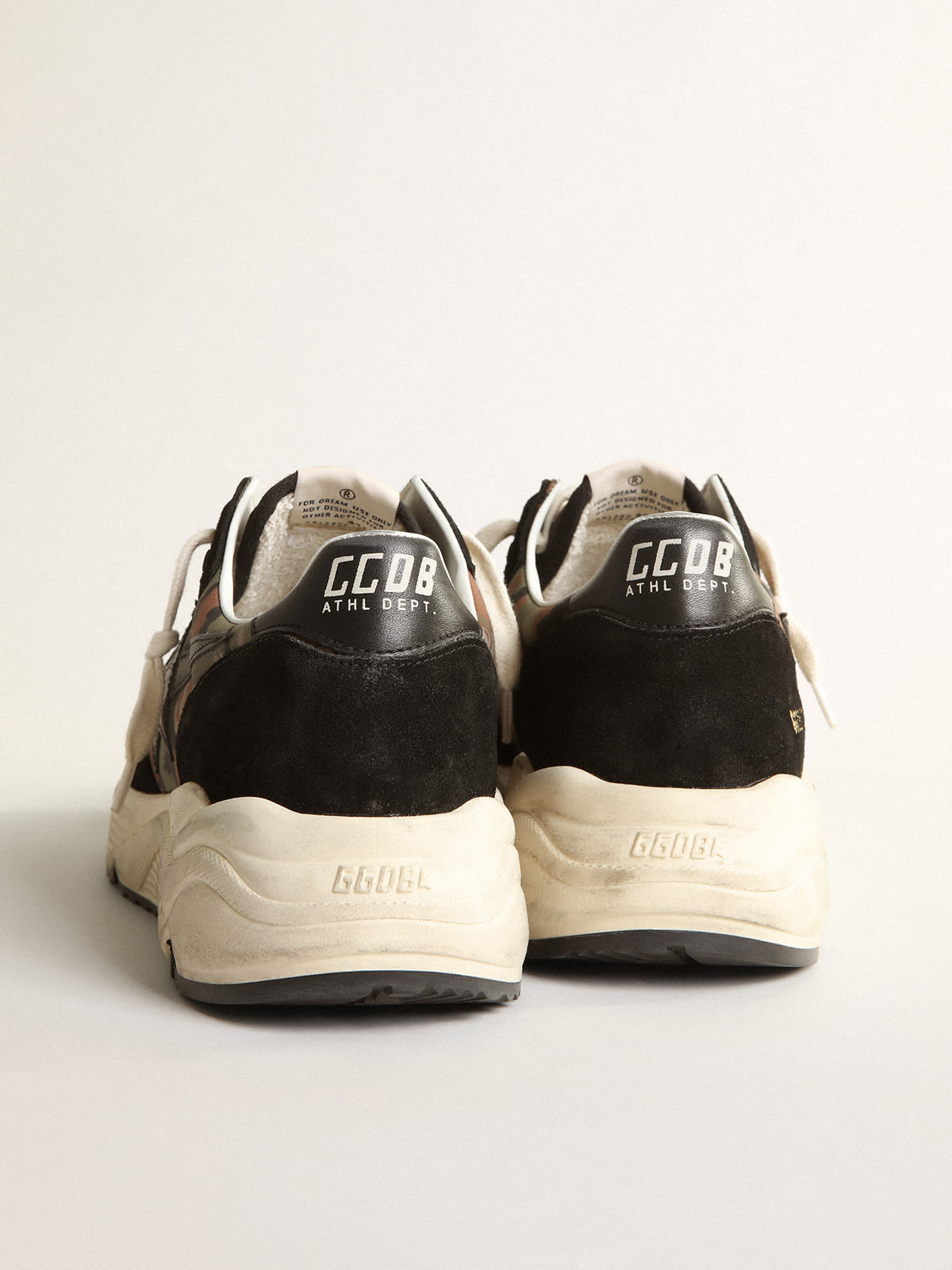 Sneaker Running Sole in nylon ripstop con stampa camouflage con stella in pelle nera