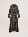 Vestito chemisier di colore antracite con stampa paisley