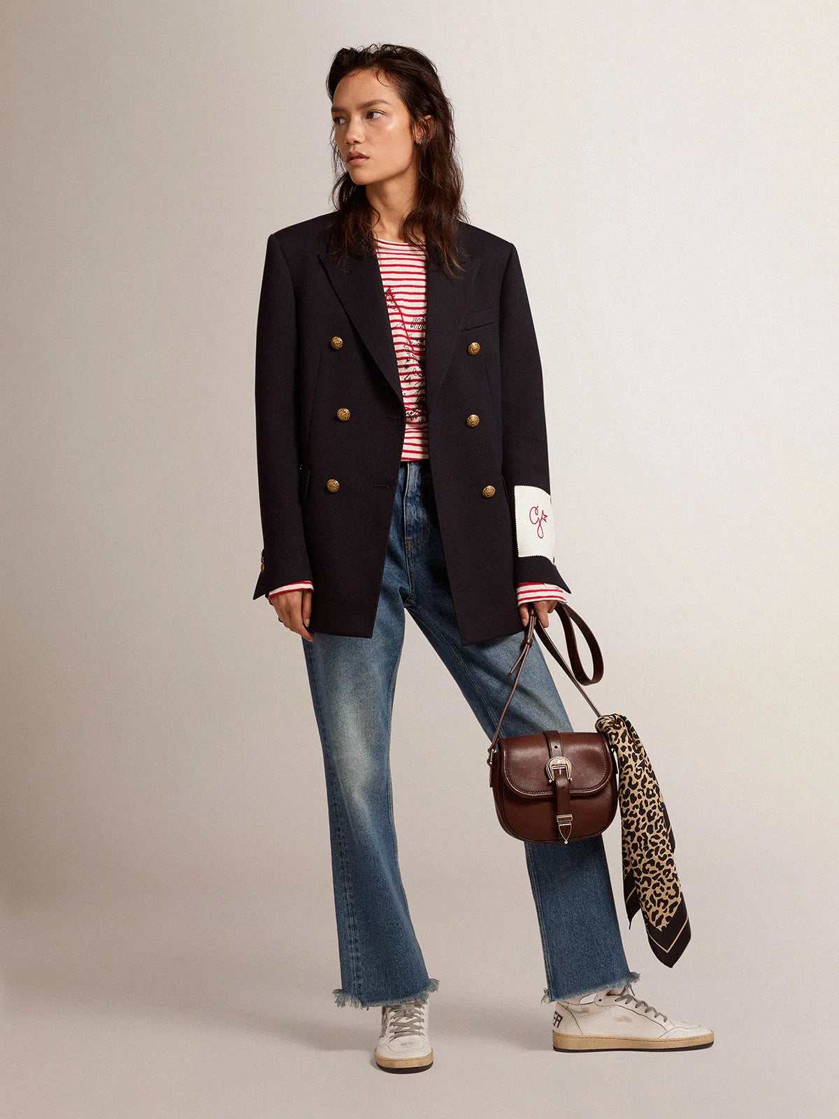 Jeans cropped flare Collezione Golden dal lavaggio medio
