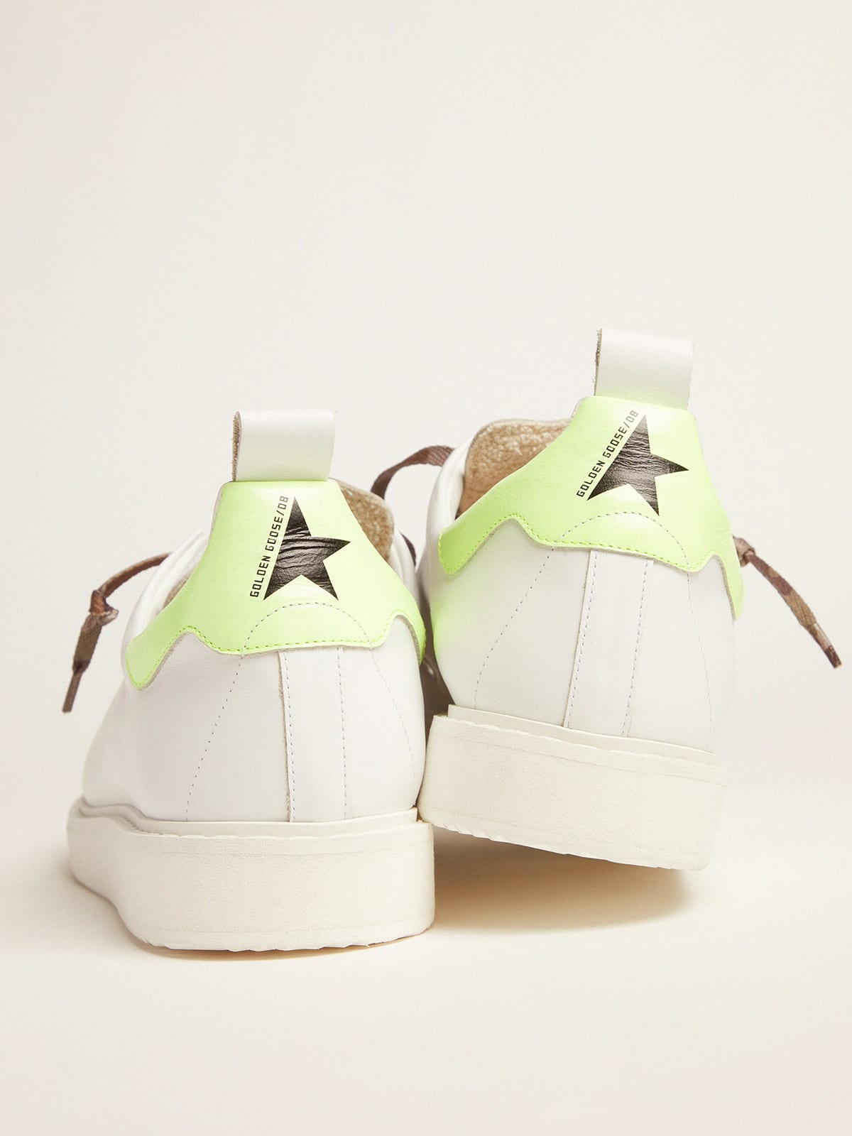 Sneaker Starter LTD bianche con talloncino giallo fluo