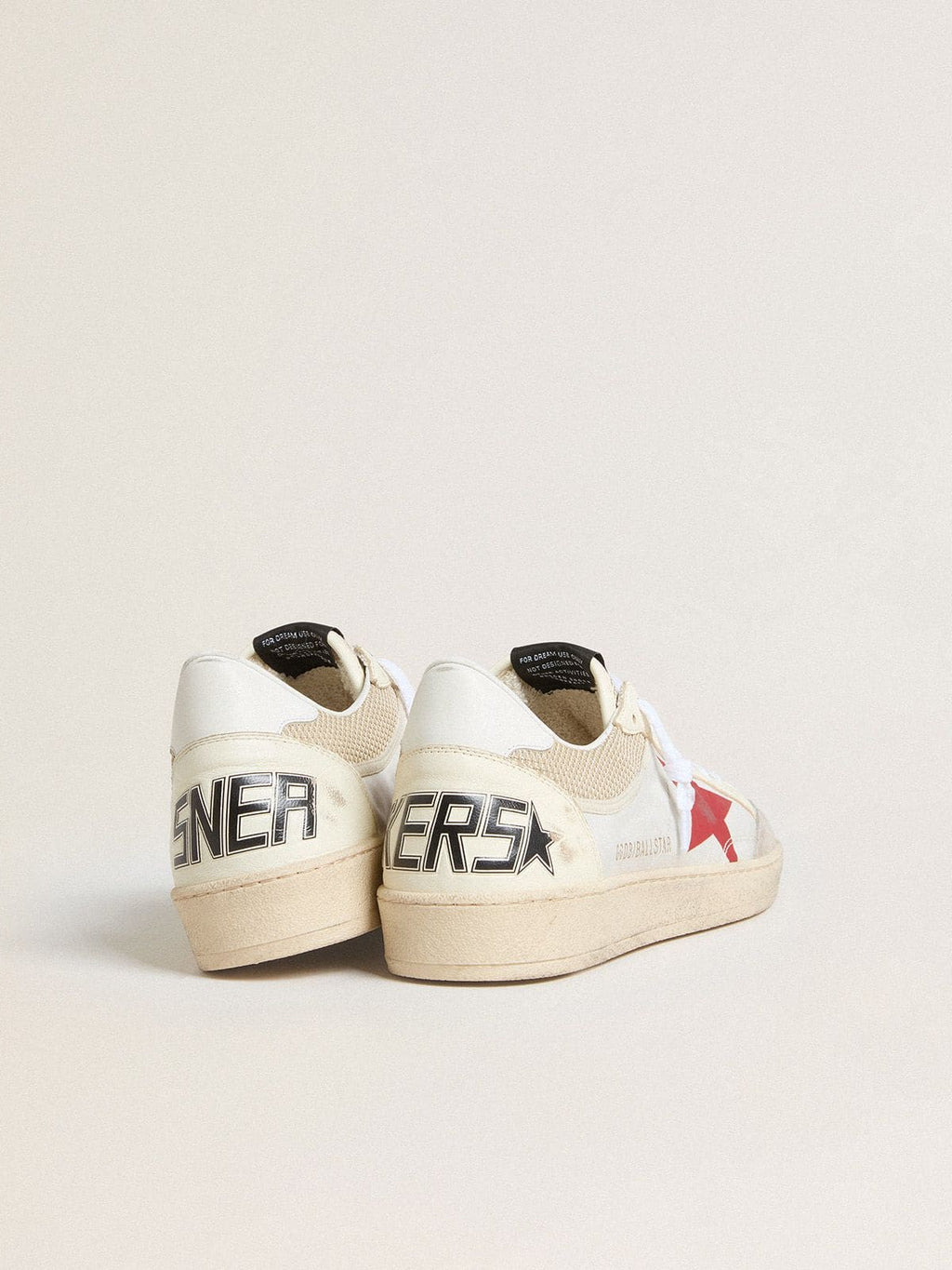 Ball Star in nylon and white mesh with red nylon star and white leather heel tab