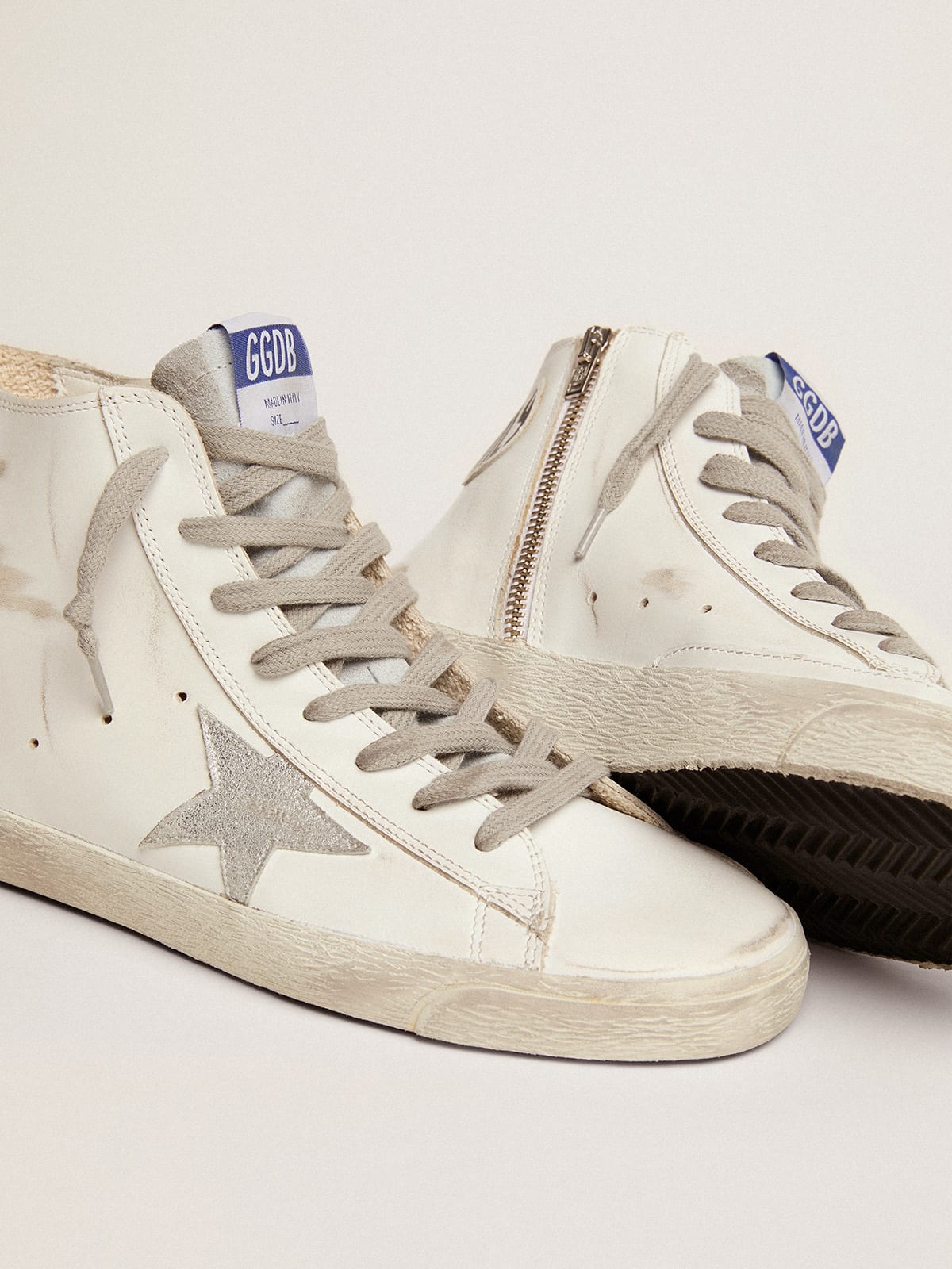 Sneakers Francy in pelle con stella camoscio