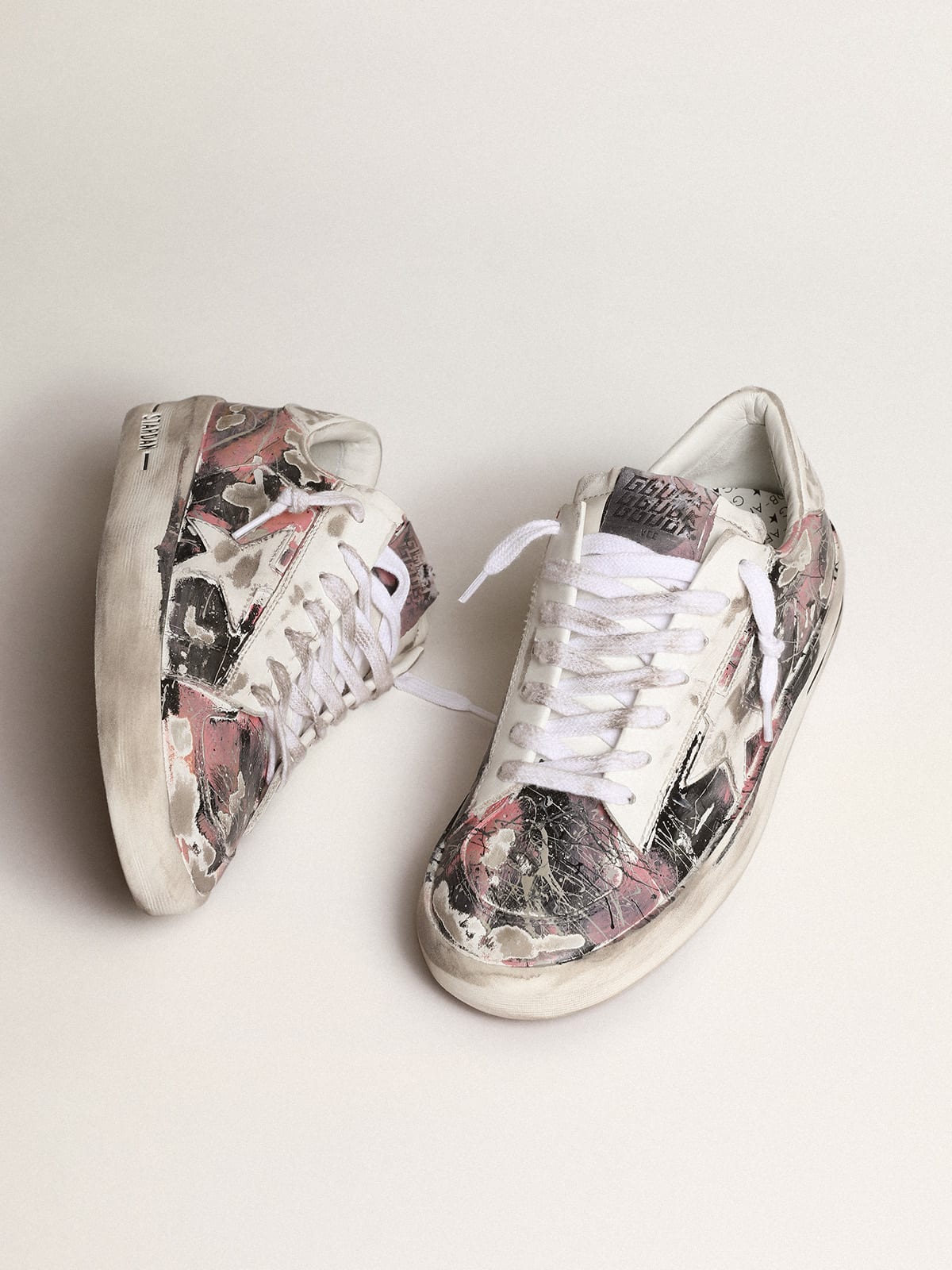 Stardan LAB donna in pelle con schizzi di vernice