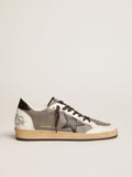Ball Star in pelle grigia con stella e talloncino in pelle nera