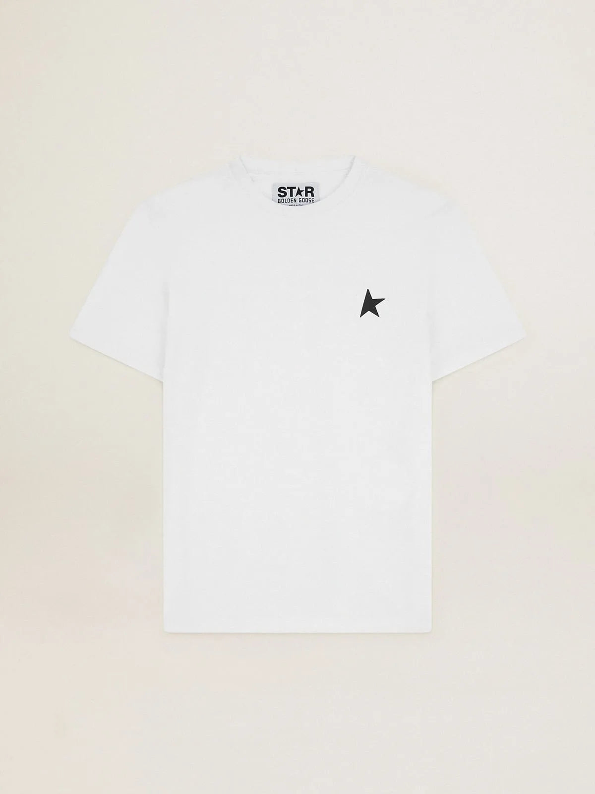 T-shirt bianca Collezione Star con stella nera sul davanti