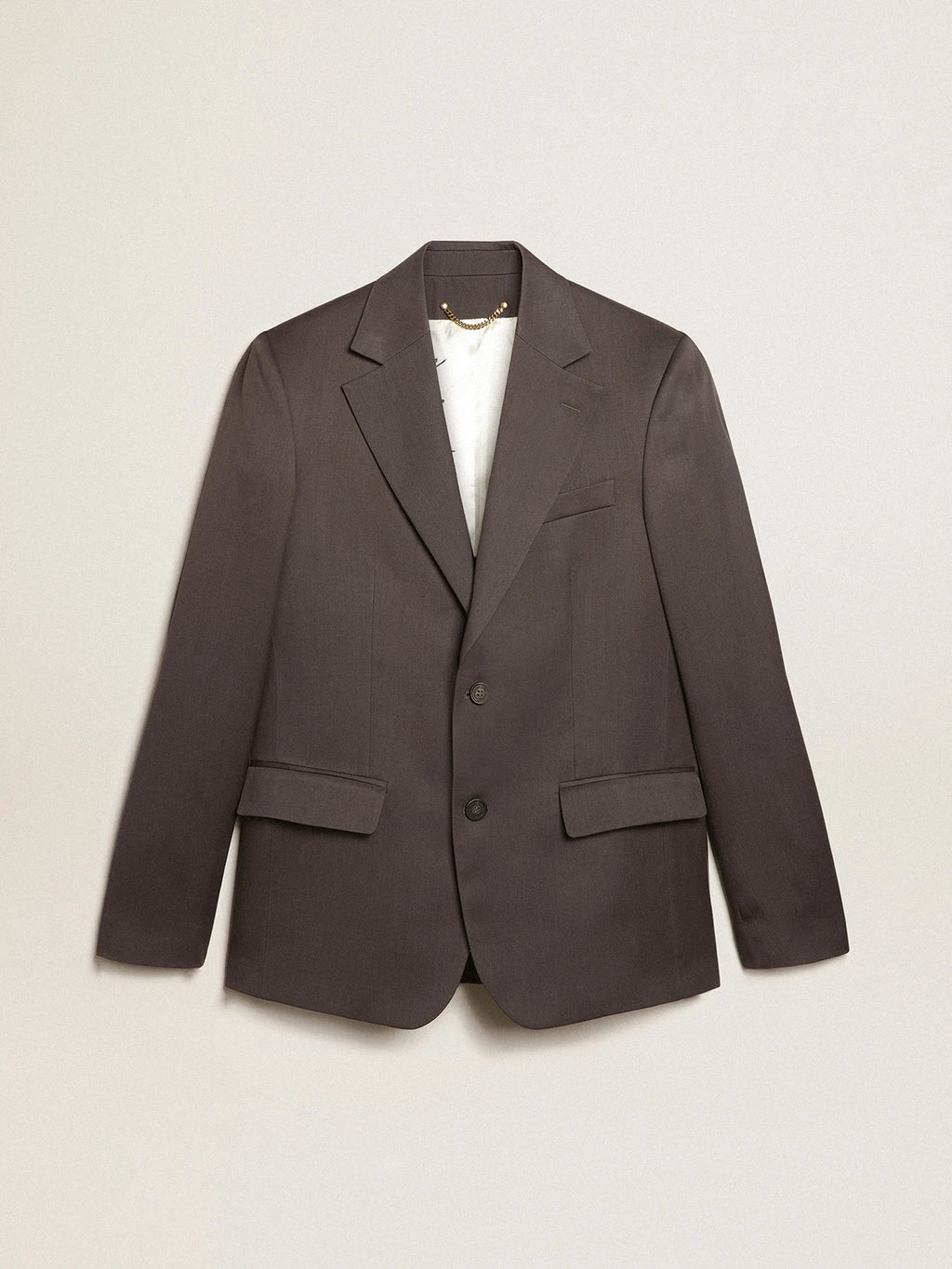 Blazer monopetto in lana color grigio