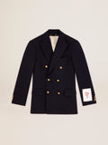 Blazer doppiopetto Collezione Golden di colore blu scuro con bottoni araldici dorati