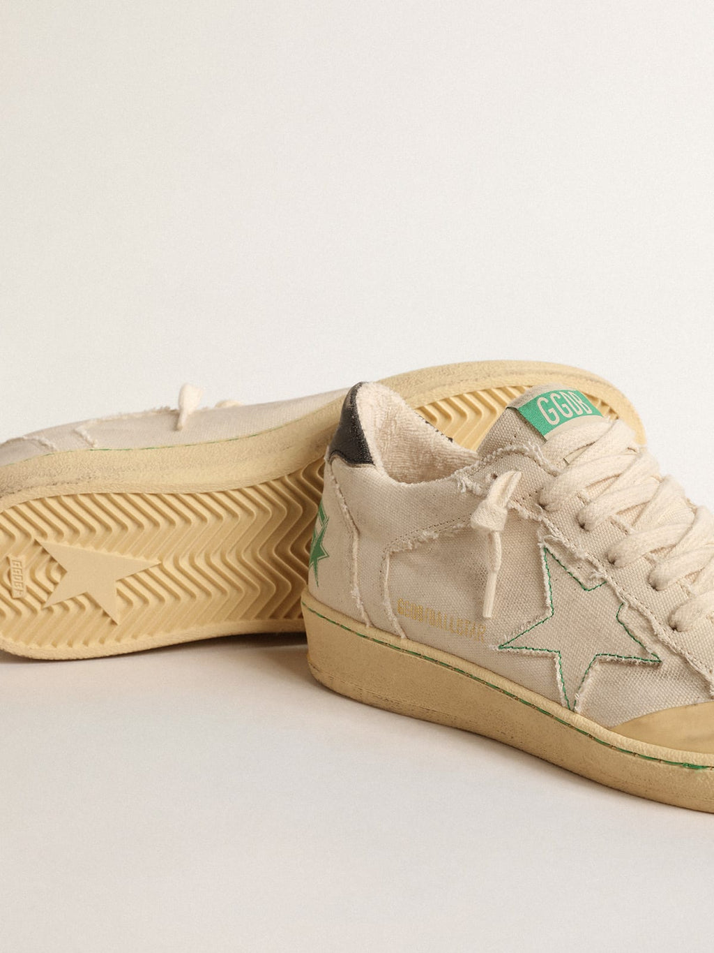 Ball Star con stella in canvas vaniglia e talloncino in pelle