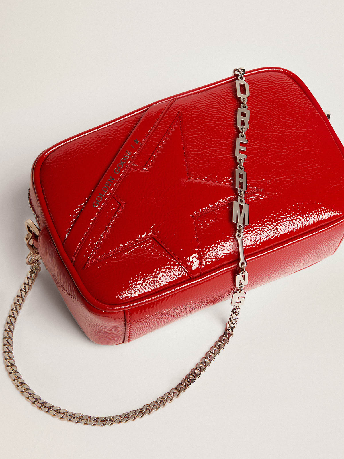Borsa Mini Star Bag in pelle verniciata rossa e stella ton sur ton