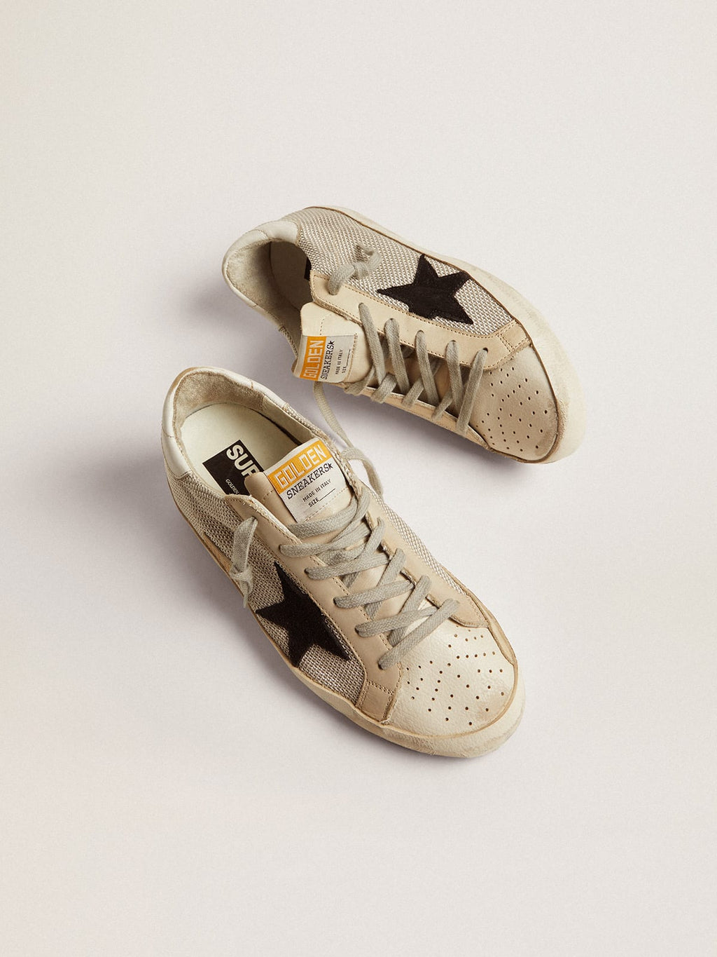 Sneakers Super-Star donna in pelle con inserto in mesh
