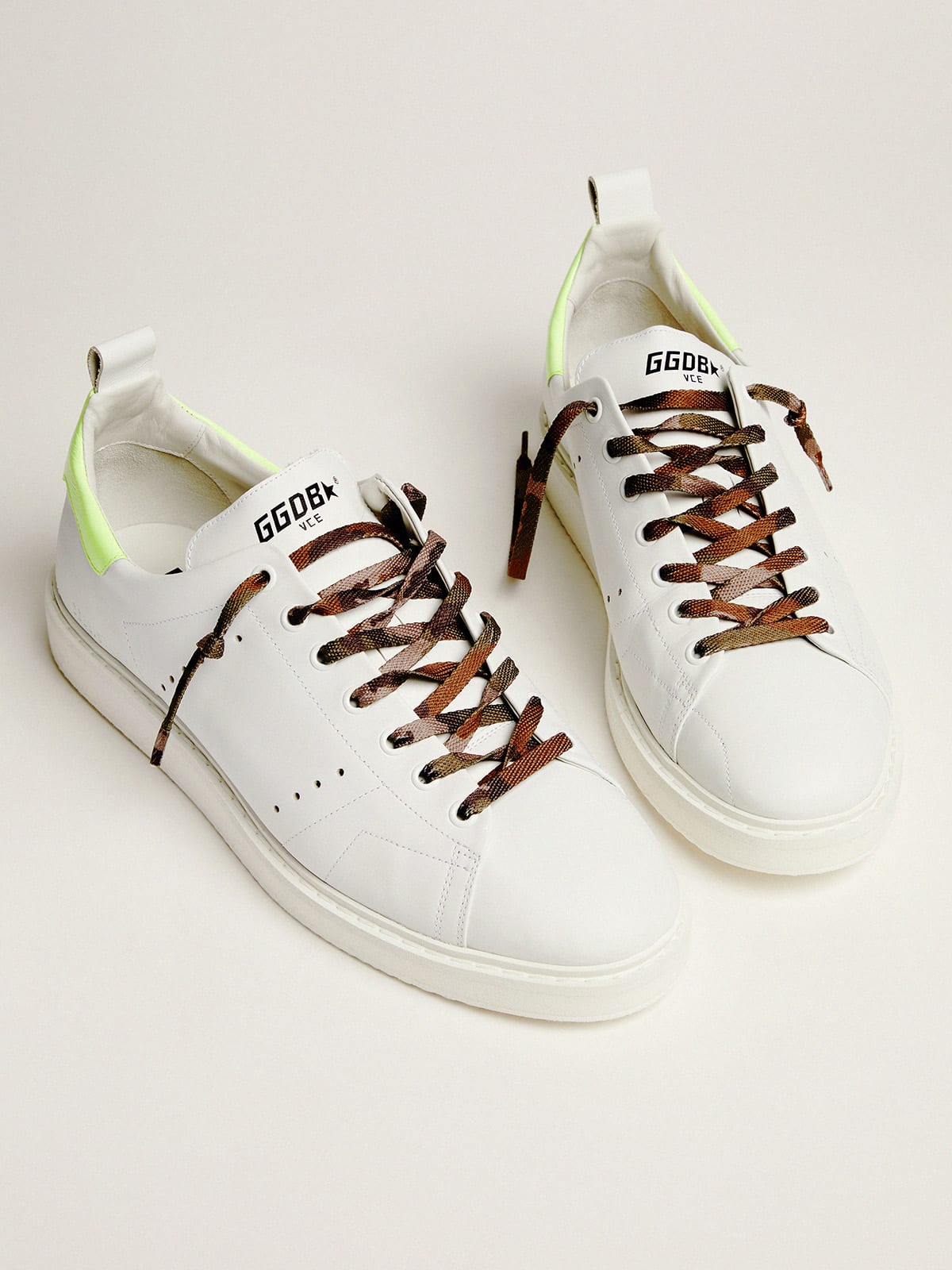 Sneaker Starter LTD bianche con talloncino giallo fluo