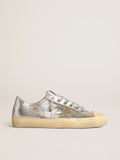 Sneaker V-Star Uomo LTD in pelle laminata color argento con stella in suede color grigio ghiaccio