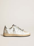 Sneaker Ball Star LAB in pelle bianca con stella traforata e accessori per lacci con cristalli multicolori