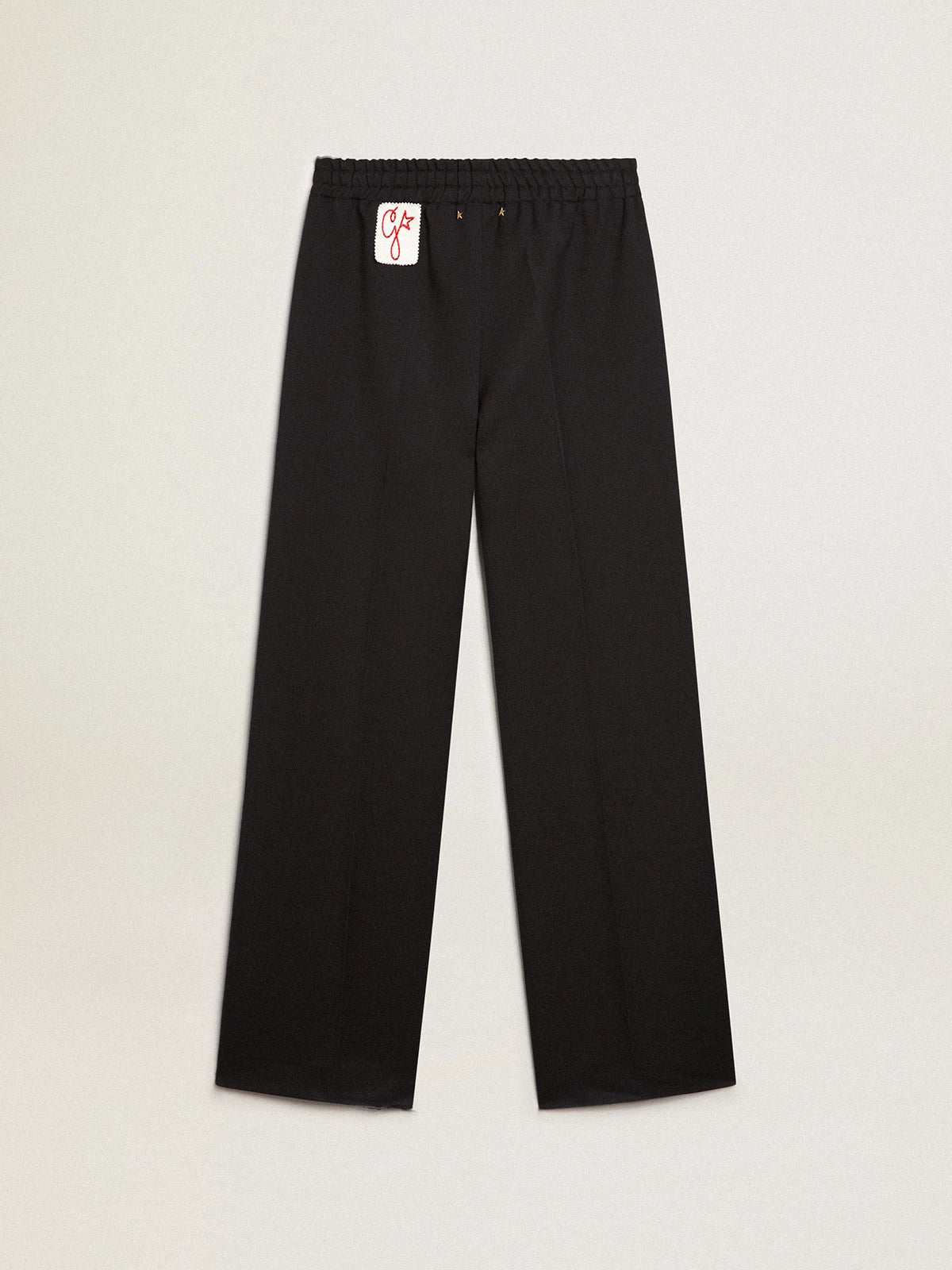 Pantalone jogging in gabardine di lana color blu scuro