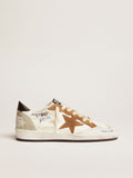 Sneaker Ball Star con stella in suede color tabacco e talloncino in pelle nera