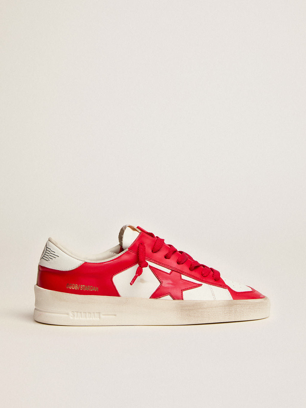 Sneaker Stardan donna in pelle bianca e rossa