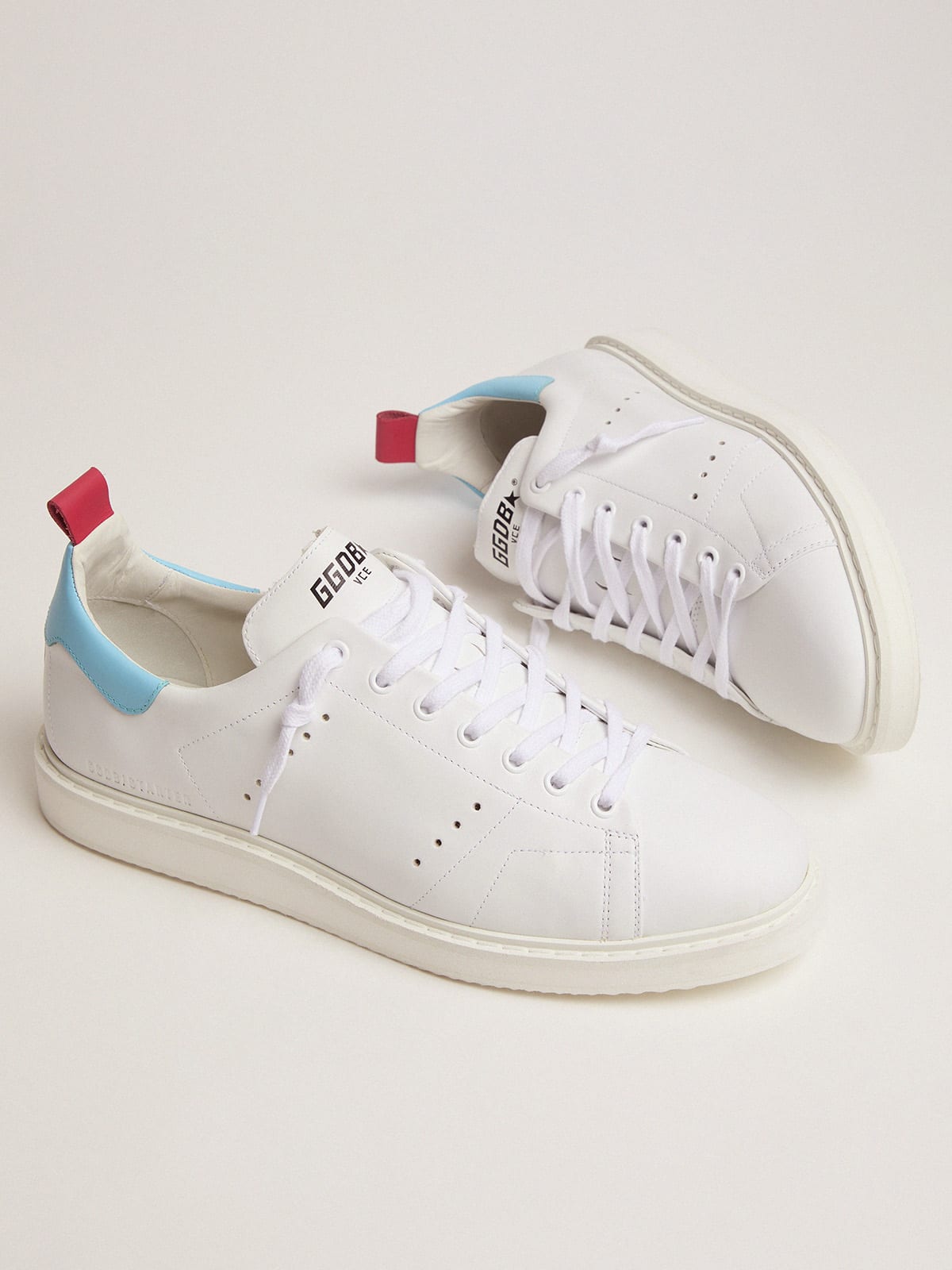 Sneaker Starter LTD bianche con talloncino azzurro