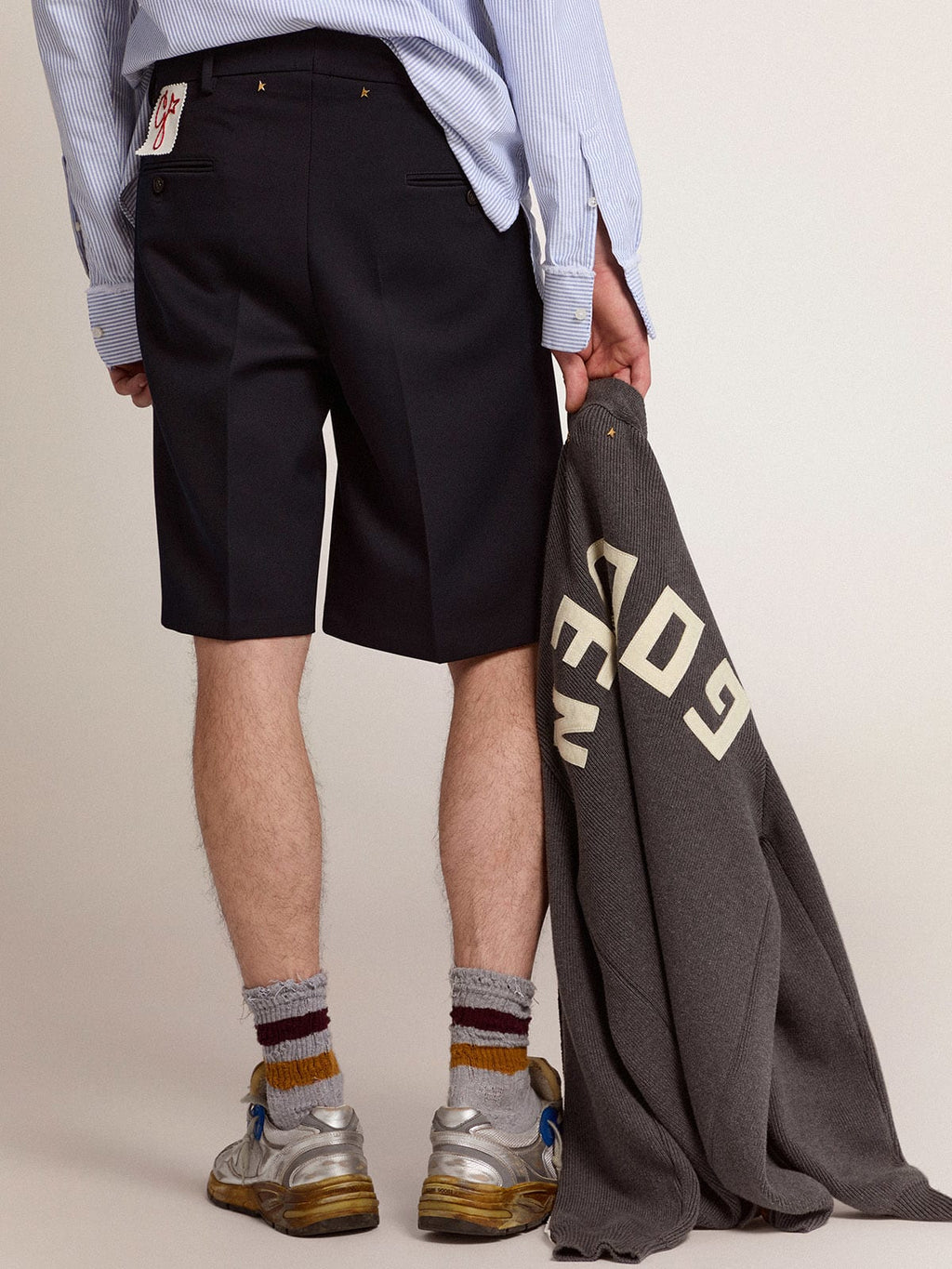 Bermuda Collezione Golden in lana blu scuro