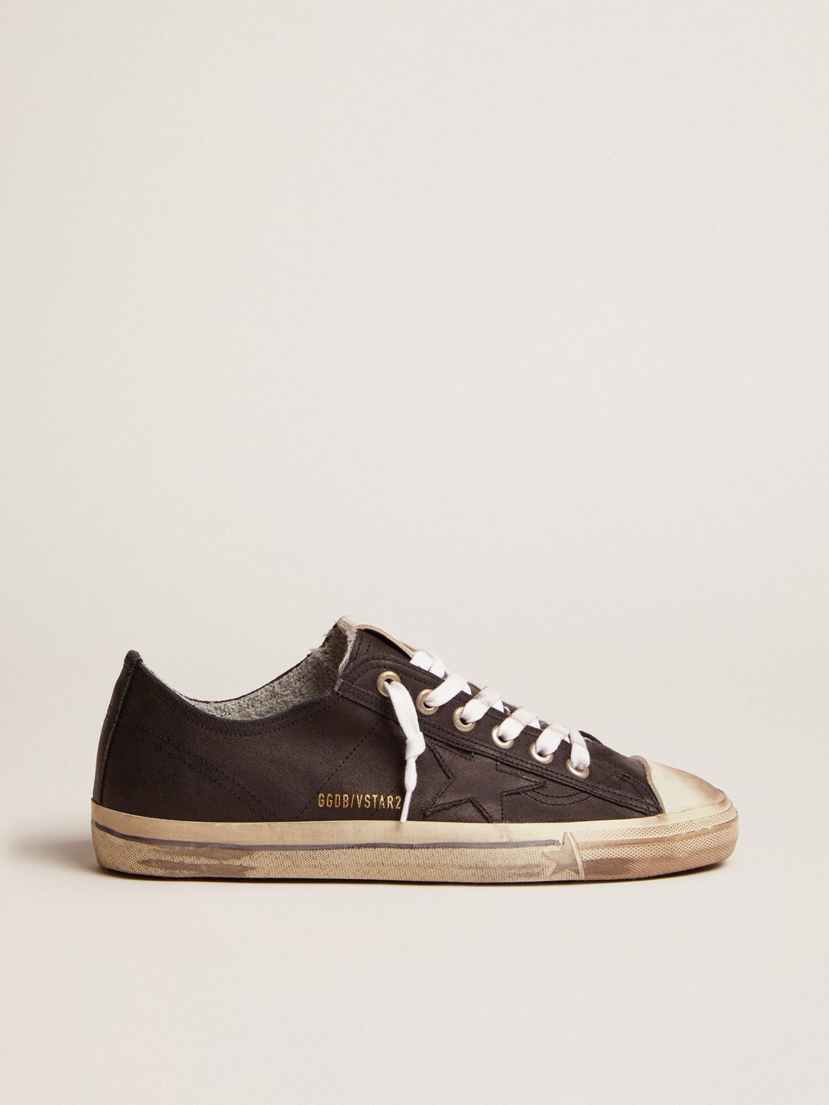 V-Star in pelle nera con stella in pelle nera
