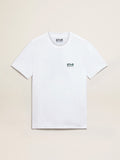 T-shirt bianca Collezione Star con logo e stella verdi a contrasto