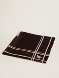 Foulard Collezione Golden di colore nero con righe e stelle bianche a contrasto