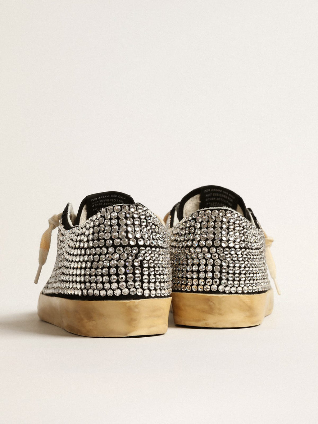 Super-Star LTD con cristalli Swarovski e stella in pelle nera
