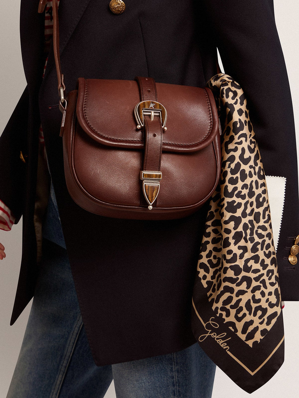 Borsa Rodeo Bag small in pelle cuoio scuro