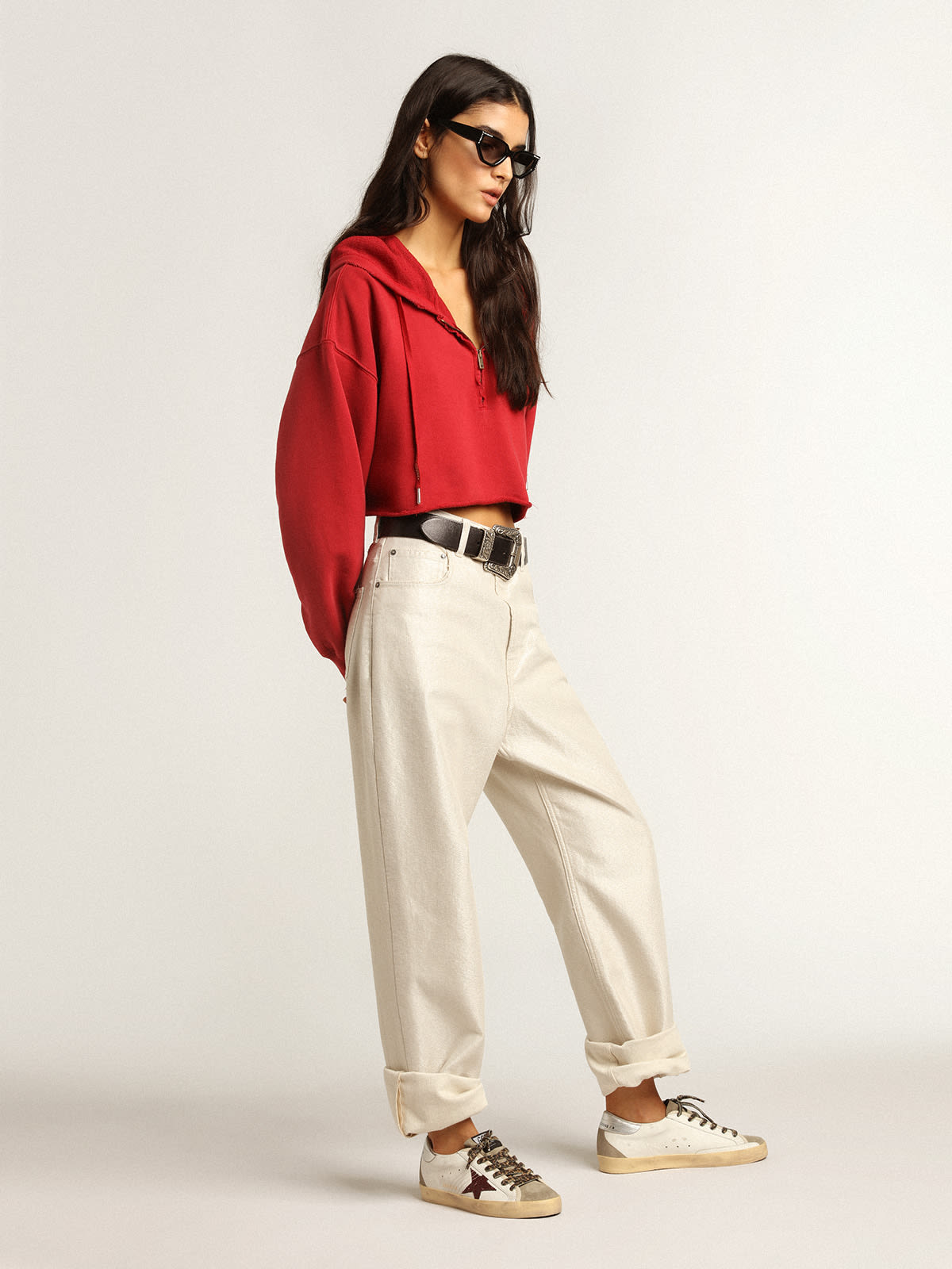 Super-Star con stella in glitter bordeaux e talloncino argento