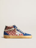 Mid Star Donna in canvas con stampa a cuori e stella argento