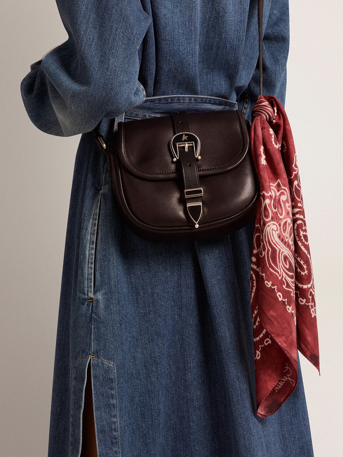 Borsa Rodeo Bag small nera in pelle